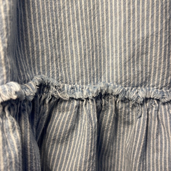 Zara Trafaluc denim dress frayed around the ruffled hem button down the back‎ - Picture 4 of 8